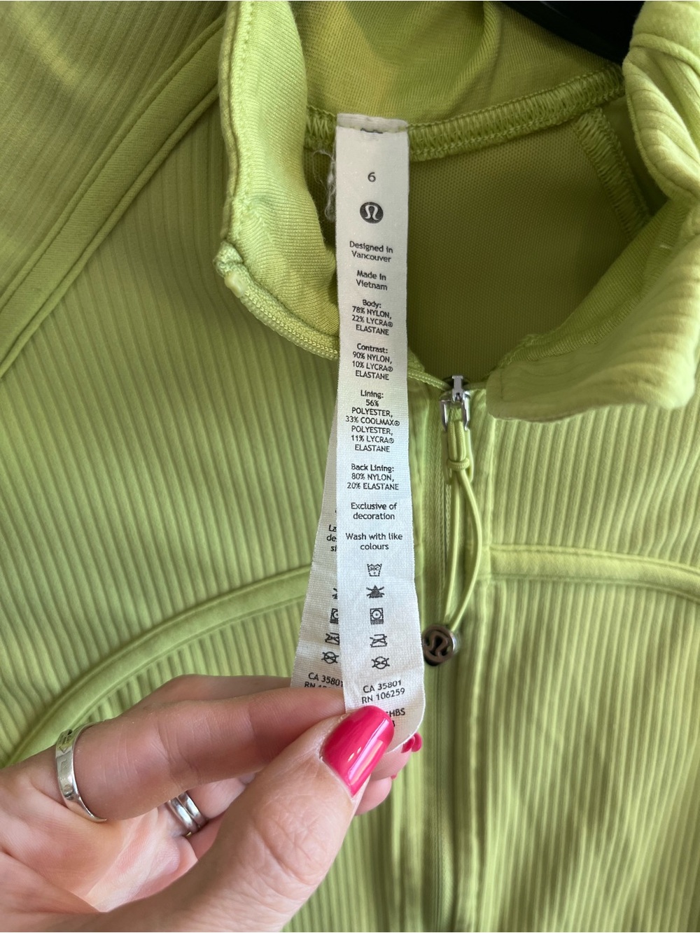 Lululemon Cropped Ribbed Define Lime Green Jacket - Picture 2 of 12